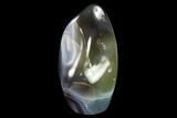 Free-Standing, Polished Blue and White Agate - Madagascar #140377-1